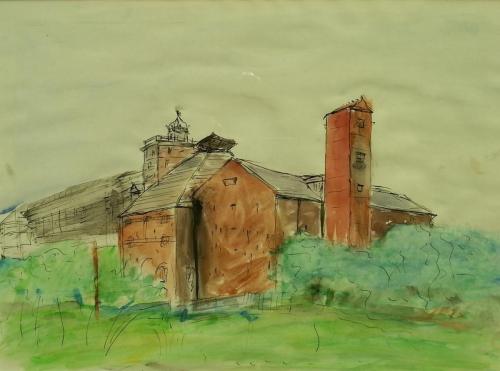 a sketch of Shrewsbury Flaxmill Maltings